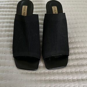 Steve Madden Black Knit Mules